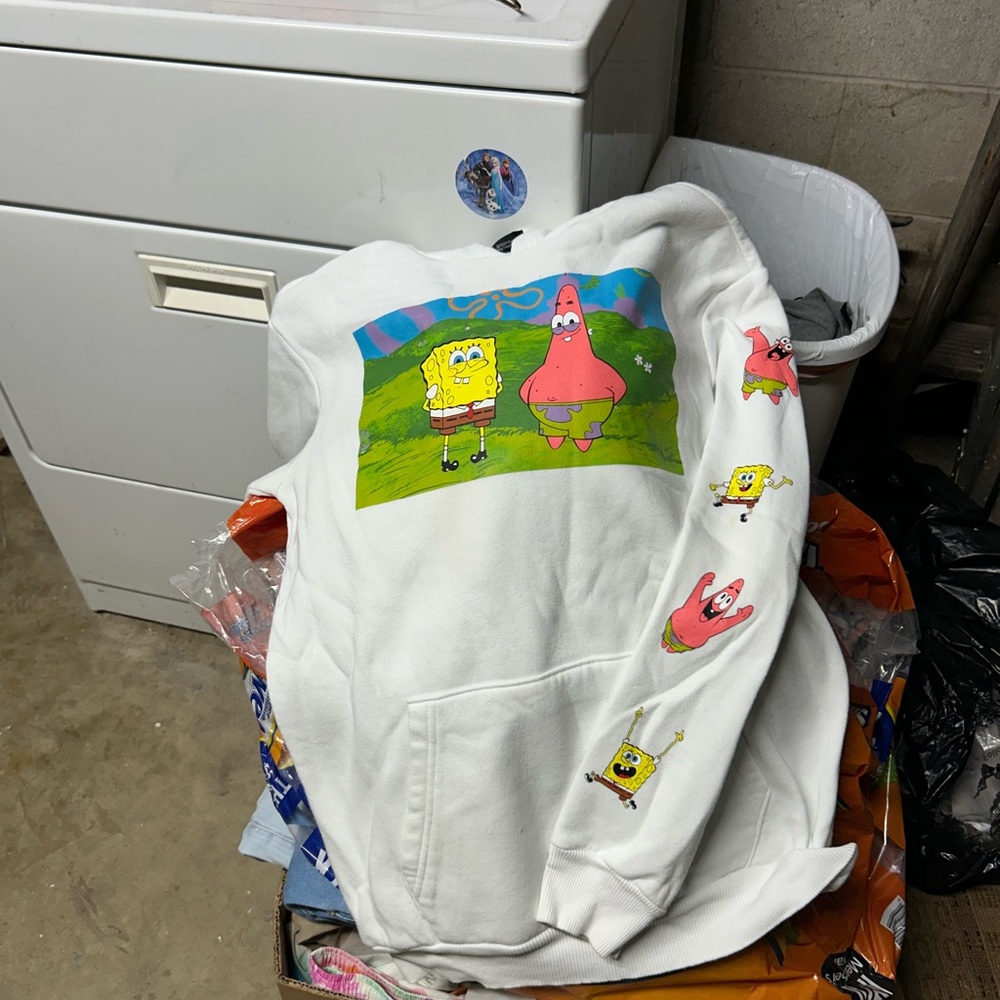 SpongeBob SquarePants Kids Hoodie - White with Colorful Prints